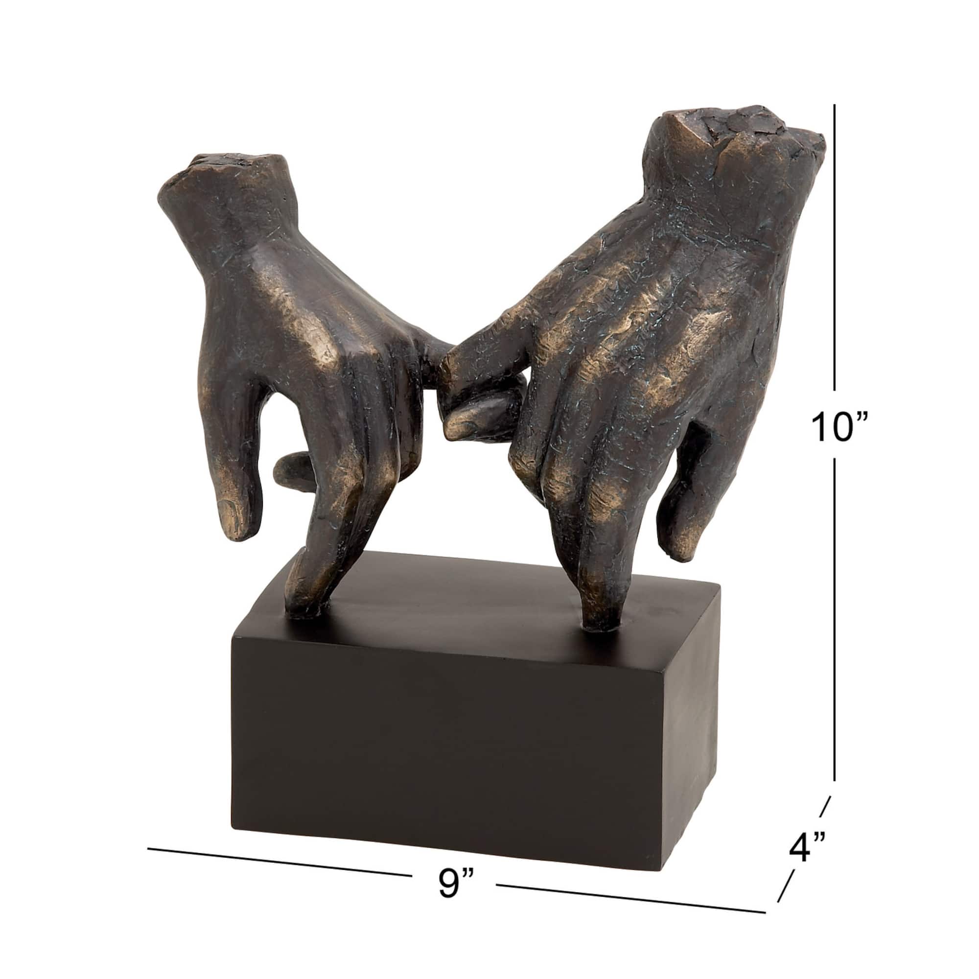 10" Black Polystone Traditional Pinky Swear Sculpture